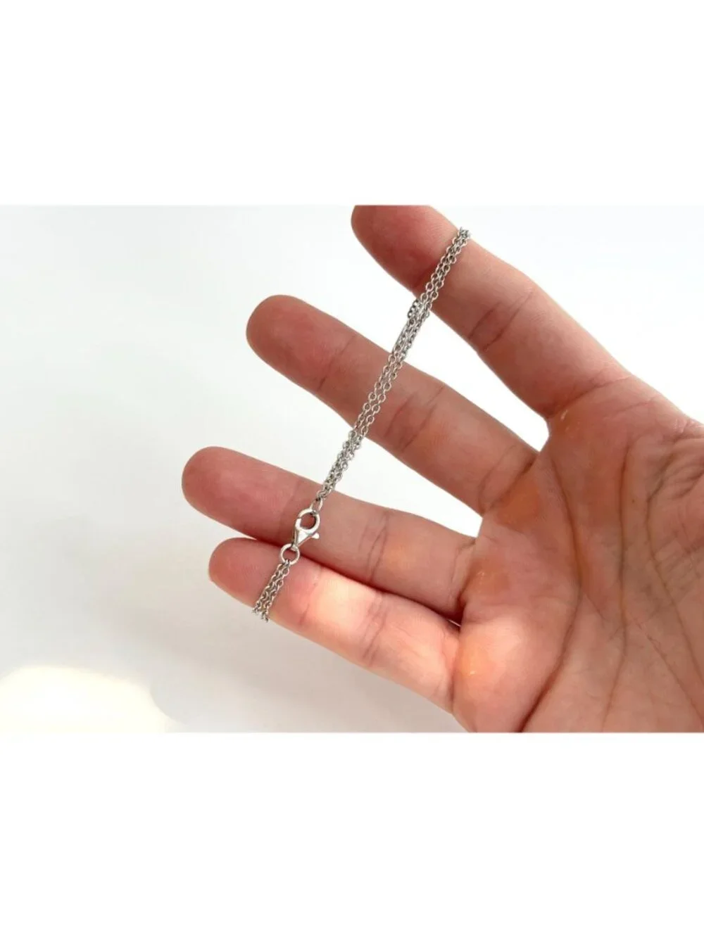 Cable Chain Round Doublr Linked Vintage Sterling Silver 925 Bracelet - 7